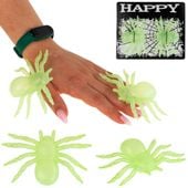 PAJĄKI HALLOWEEN SZTUCZNE 2SZT ŚWIECĄCE W CIEMNOŚCI FLUORESCENCYJNE