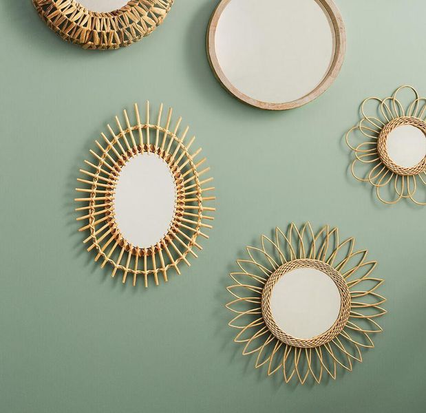 Lustro rattanowe Flowi 50cm zdjęcie 2