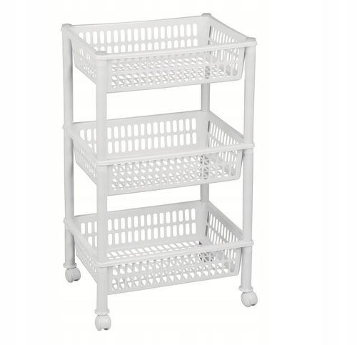 REGAŁ ŁAZIENKOWY STOJAK 3 PÓŁKI SZAFKA PÓŁKA ŁAZIENKOWA KUCHENNA NA KÓŁKACH na Arena.pl