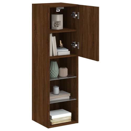 Szafka TV z LED, brązowy dąb, 30,5x30x102 cm na Arena.pl