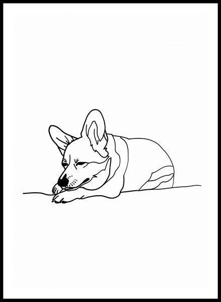 Plakat 59,4x84,1cm Śpiący Corgacz zdjęcie 3