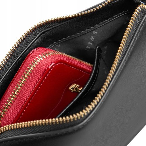 BETLEWSKI Mała torebka wizytowa kopertówka dwa paski wygodna sztywna na Arena.pl