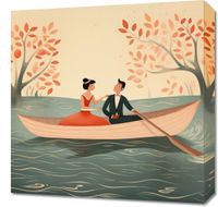 Obraz 50x50cm Romantyczna Eskapada po Rzece