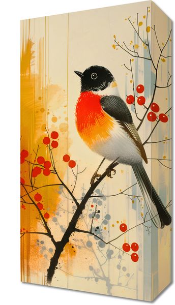 Obraz 20x40cm Jesienny Rudzik zdjęcie 1