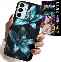 ETUI DO SAMSUNG GALAXY M23 - TURKUSOWE LILIE KWIATY OBUDOWA + SZKŁO