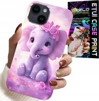 ETUI DO IPHONE 14 - SŁODKI SŁONIK NA RÓŻOWYM TLE CASE +FOLIA