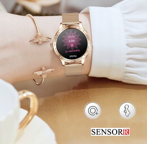 SREBRNY ZEGAREK SMARTWATCH DAMSKI ROZMOWY CIŚNIENIOMIERZ PULSOMETR KROKI PL na Arena.pl