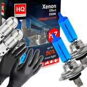 Żarówki HQ Automotive H7 Mocne Efekt LED +50% + W5W Clear Led Rękawiczki