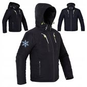 Kurtka Zimowa męska Kurtka robocza Ocieplana czarna z Kapturem Ciepła r. L