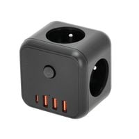 przedłużacz linea pro cube 3gn+3usb/1usb-c/zu+w czarny kobi