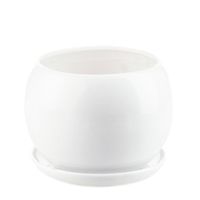 Doniczka Ceramiczna KULA 2 z podstawką biała eco
