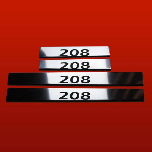 Listwa progowa PEUGEOT 208 Stal nierdzewna 304 połysk z czarnymi literami na Arena.pl