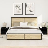 Szafki nocne  z LED 2 szt. Czarny dąb 50x40x45 cm