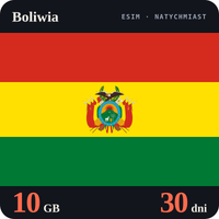 Karta eSIM Internet Boliwia 10 GB na 30 dni - bez rejestracji