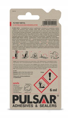 KLEJ DO METALU PŁYNNY METAL SPAWANIE NA ZIMNO EPOKSYDOWY PULSAR 6 ml na Arena.pl