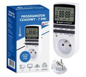 PROGRAMATOR CZASOWY WŁĄCZNIK WYŁĄCZNIK LCD CYFROWY HARMONOGRAM 7 DNI 10 UST