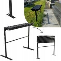 Ławka składana CMENTARNA ŁAWECZKA czarna PRZYGROBOWA NIERDZEWNA ZE STOPĄ 86