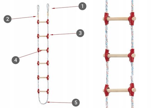 Drabina sznurowa linowa na dach ATESTOWANA 15m dekarska pleciona na Arena.pl