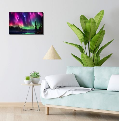 Obraz 50x30cm Zorza Nad Lasem na Arena.pl