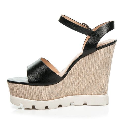 Sandały black wedge heels r.39 na Arena.pl