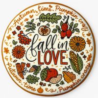 CIASTKO LUKROWANE LOVE AUTUMN ROZ.L KOŁO JESIEŃ RĘCZNIE ROBIONE