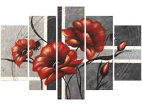 OBRAZ CZERWONE KWIATY MAKI