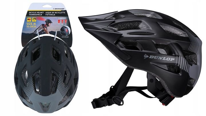 DUNLOP KASK na rower ostrzegawcze światło LED rozmiar M regulowany zdjęcie 3