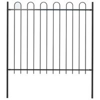 Panel ogrodzeniowy z zaokrąglonymi końcami, 1,8 m, czarny