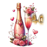 Opłatek na tort Szampan Whisky Drink Postać Kobieta Balony Kwiaty Urodziny