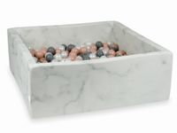 Suchy basen 110x110x40 marmur z piłeczkami 600szt (różowozłote, szare, perłowe)