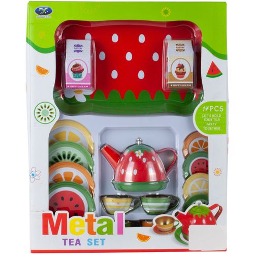 Zestaw do Herbatki Serwis Metalowy do Zabawy 16el na Arena.pl