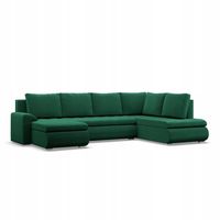 NAROŻNIK FORESTA XXL Z OTOMANĄ ZIELONY KANAPA KRONOS VELVET