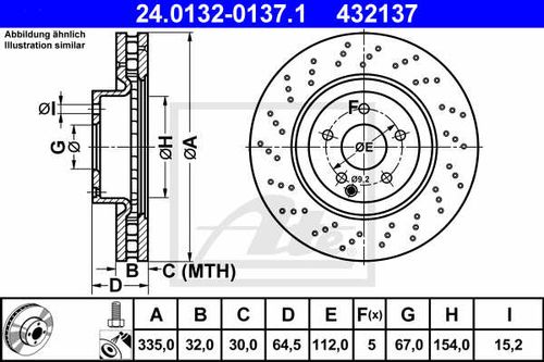 TARCZA HAM PRZOD 335X32 V ATE na Arena.pl