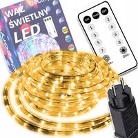 WODOODPORNY WĄŻ ŚWIETLNY LED IP67 GRUBY BIAŁY CIEPŁY GIRLANDA ZEWNĘTRZNA