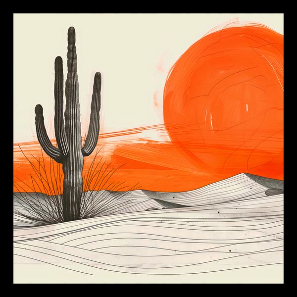 Plakat 30x30cm Kaktus Saguaro zdjęcie 2