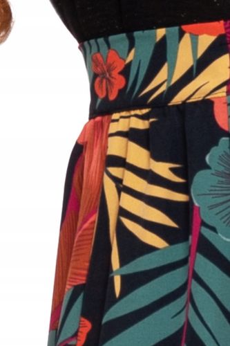 DŁUGA SPÓDNICA DAMSKA MAXI WZÓR KWIATY Z ROZCIĘCIEM ELEGANCKA MORAJ XXL na Arena.pl