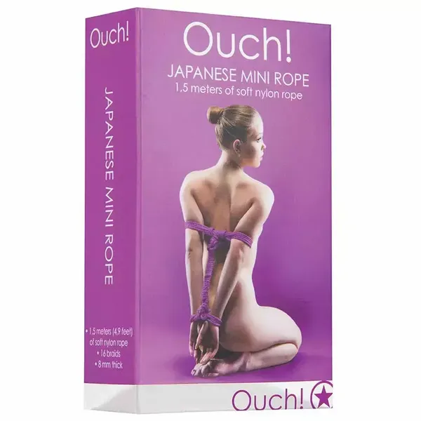 Fioletowa Linka Do Bdsm - Ouch! Japanese Mini Rope Purple 1,5 M zdjęcie 3