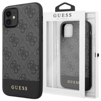 guess guhcn61g4glgr iphone 11 6,1 / xrszary/grey hard case 4g stripe