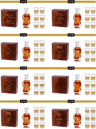 Karafka szklanki do whisky grawer PREZENT na ślub na Arena.pl