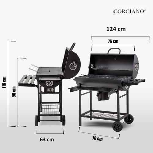 GRILL WĘGLOWY BARI Ogrodowy BECZKA półki POPIELNIK na Arena.pl