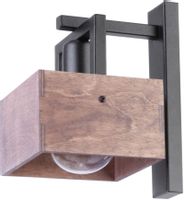 Rustykalny kinkiet drewniany Dakota ścienny do sypialni czarny