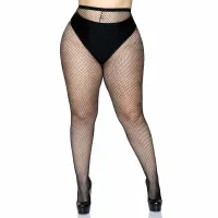 leg avenue rajstopy kabaretki plus size czarne, nylon, duży rozmiar