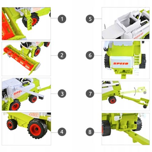 CLAAS LEXION DUŻY KOMBAJN ZBOŻOWY RUCHOME ELEMENTY NAPĘD TRAKTOR ZABAWKA na Arena.pl