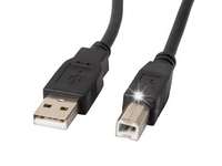 Kabel USB A - USB B Lanberg 0,5 m czarny