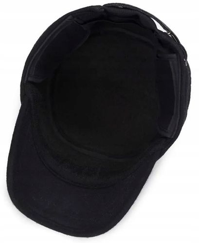 CIEPŁA CZAPKA ZIMOWA Z DASZKIEM NAUSZNIKAMI MĘSKA USZATKA OCIEPLANA PILOTKA na Arena.pl