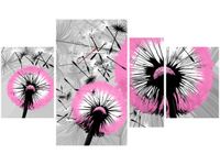 70CM 120CM OBRAZ 4 ELEM DMUCHAWCE DELIKATNYM RÓŻU ŚCIENNY