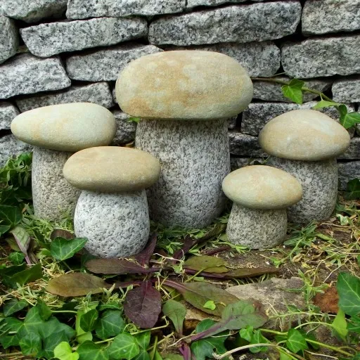 ozdobne kamienie figurki ekologiczne grzyby 5 szt zdjęcie 2