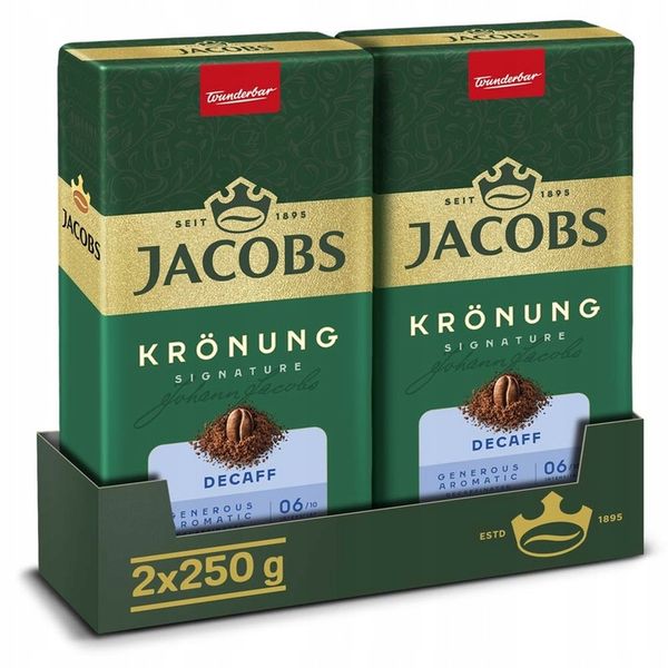 Kawa bezkofeinowa mielona Jacobs Kronung Decaff 2x 250g zdjęcie 1