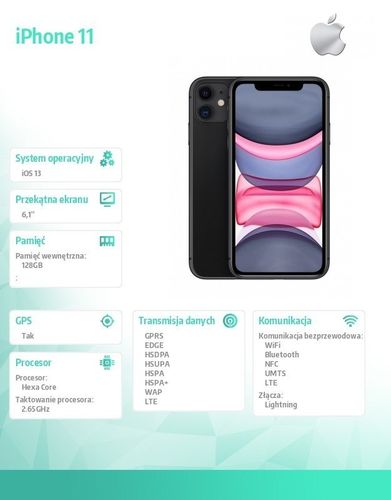 IPhone 11 128GB Czarny na Arena.pl