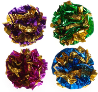 Szeleszczące Piłki 4 szt. błyszczące lekkie zabawka dla kota piłka 4 cm